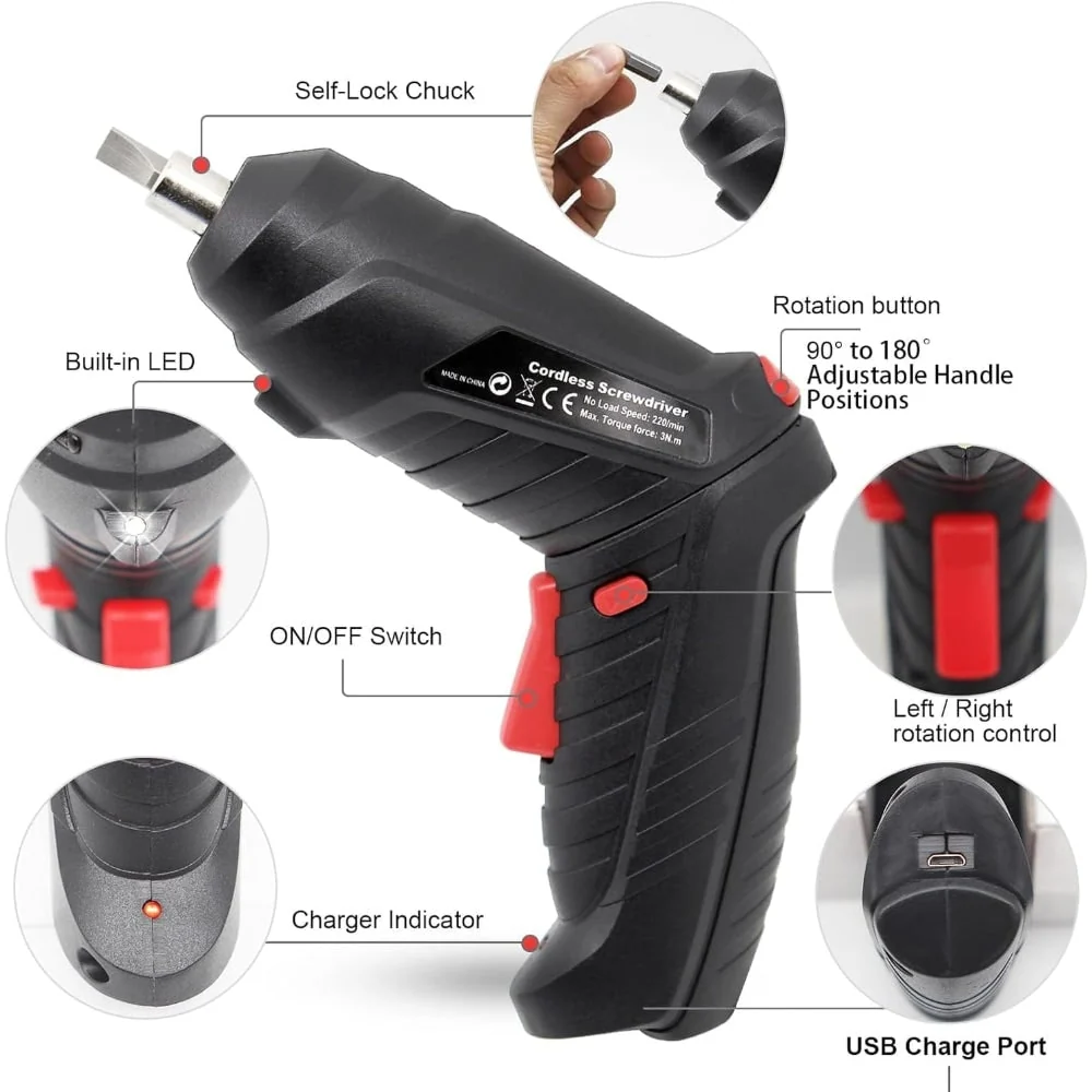 Cordless Drill Power Drill Electric Screwdriver Ergonomic Design - Image 5